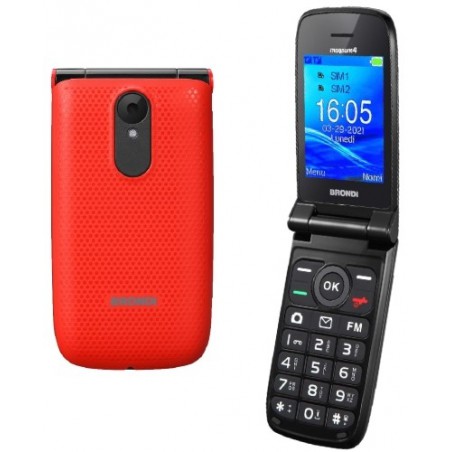cellulare clamshell brondi dual sim rosso