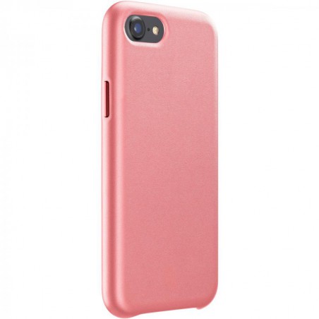 cover iphone 6 / 7 / 8 / se ( 2020 ) effetto pelle e tasti in allumino satinato arancio