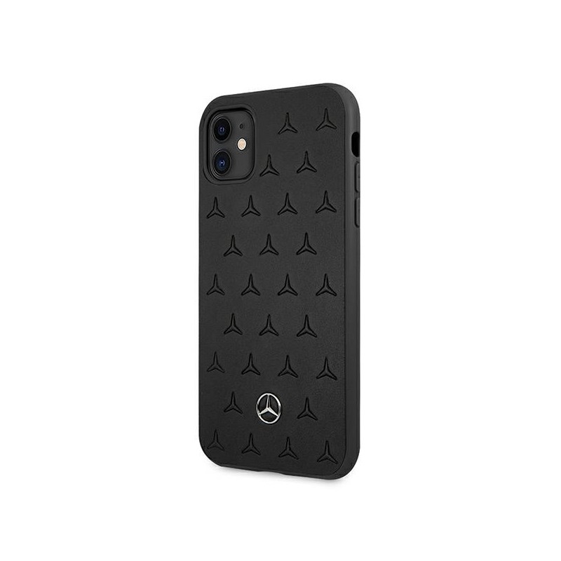 cover mercedes iphone 11 vera pelle  nera
