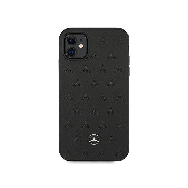 cover mercedes iphone 11 vera pelle  nera
