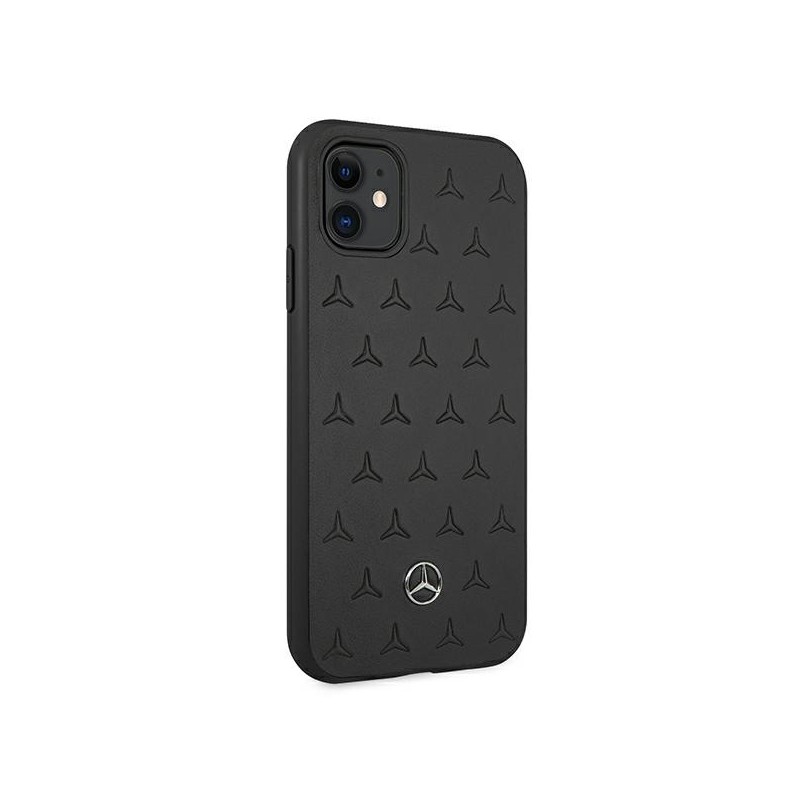 cover mercedes iphone 11 vera pelle  nera