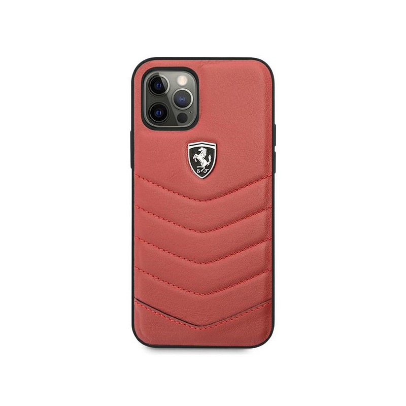 cover ferrari iphone 12/12 pro vera pelle  rossa