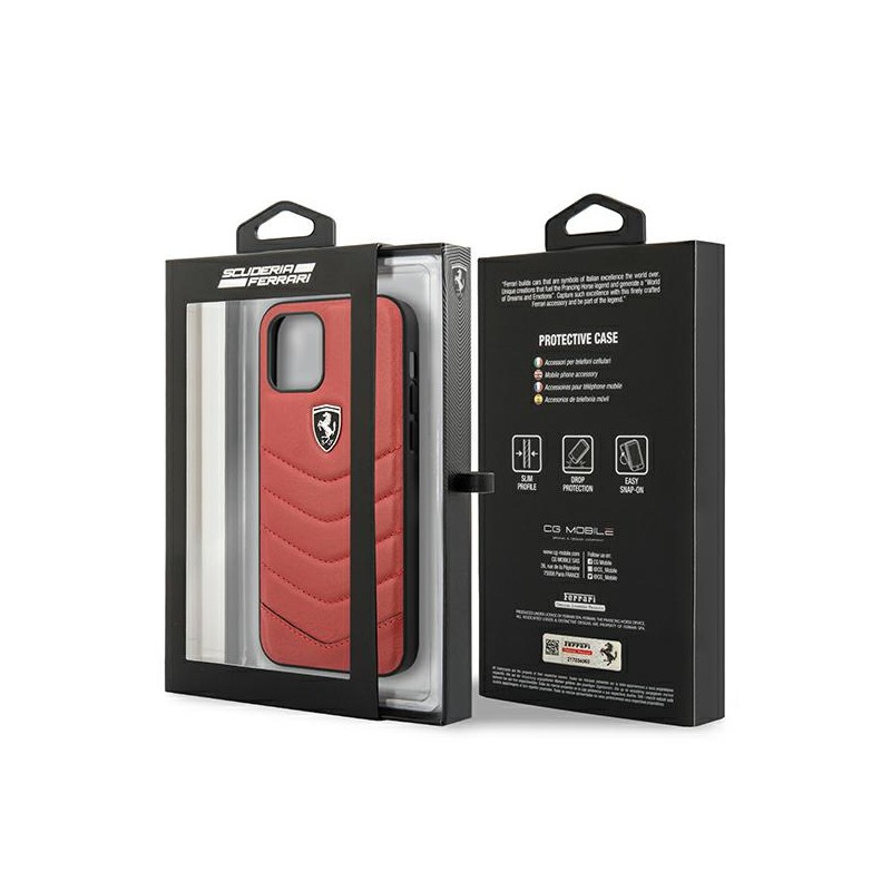 cover ferrari iphone 12/12 pro vera pelle  rossa