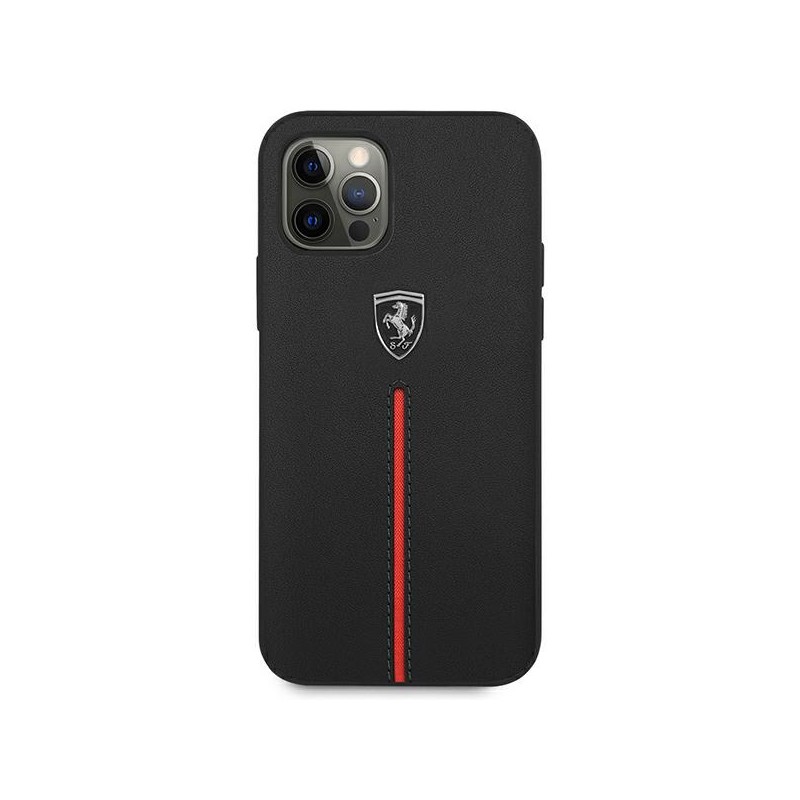 cover ferrari iphone 12 pro maxmax vera pelle  nera
