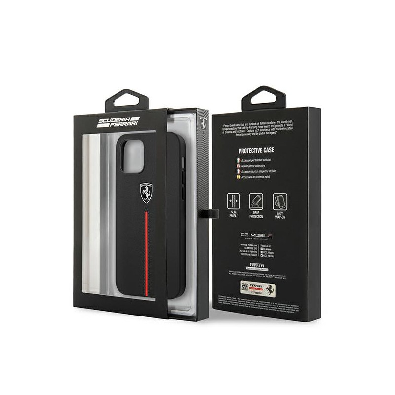 cover ferrari iphone 12 pro maxmax vera pelle  nera