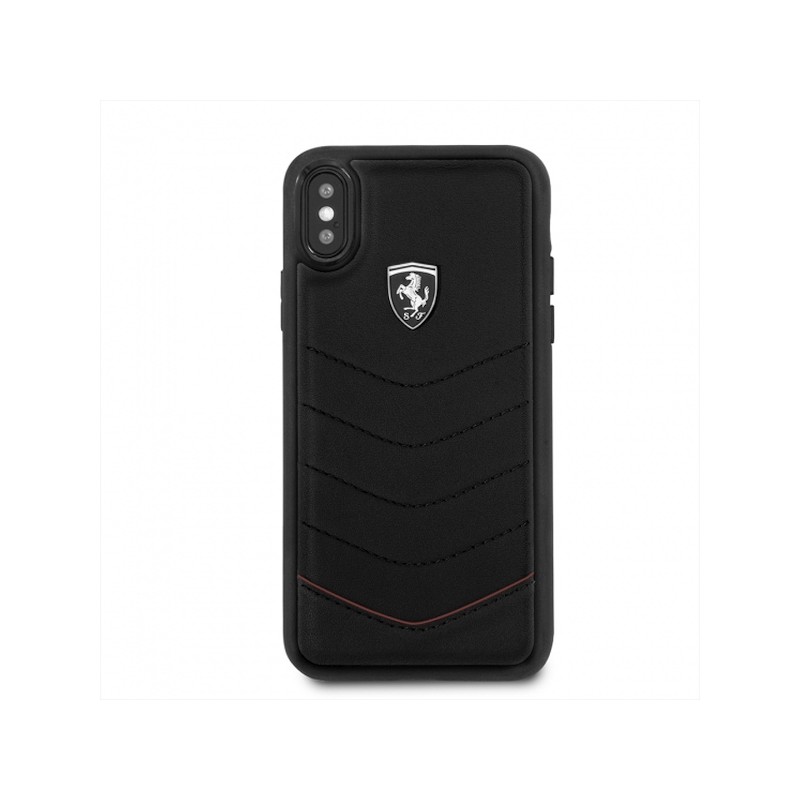 cover ferrari apple iphone x/xs vera pelle nera