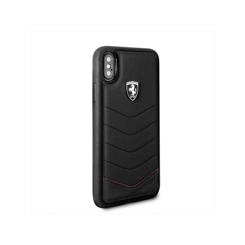 cover ferrari apple iphone x/xs vera pelle nera