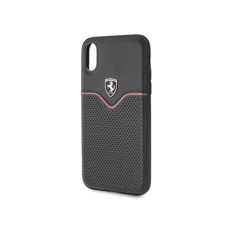 cover ferrari apple iphone x/xs vera pelle nera