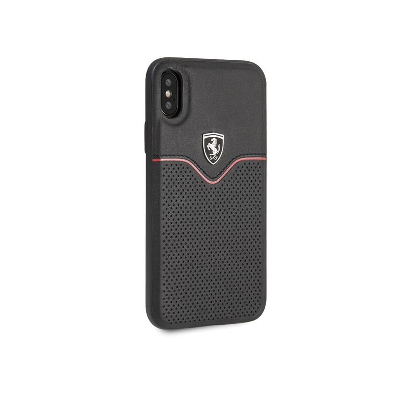 cover ferrari apple iphone x/xs vera pelle nera