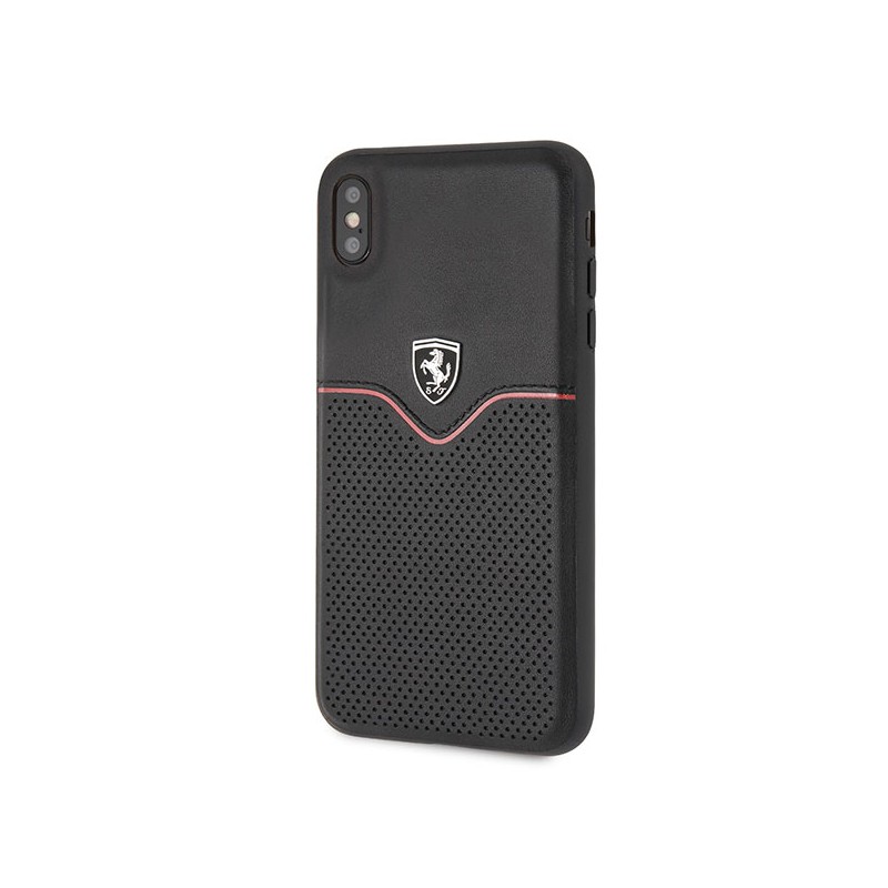 cover ferrari apple iphone xs max vera pelle nera