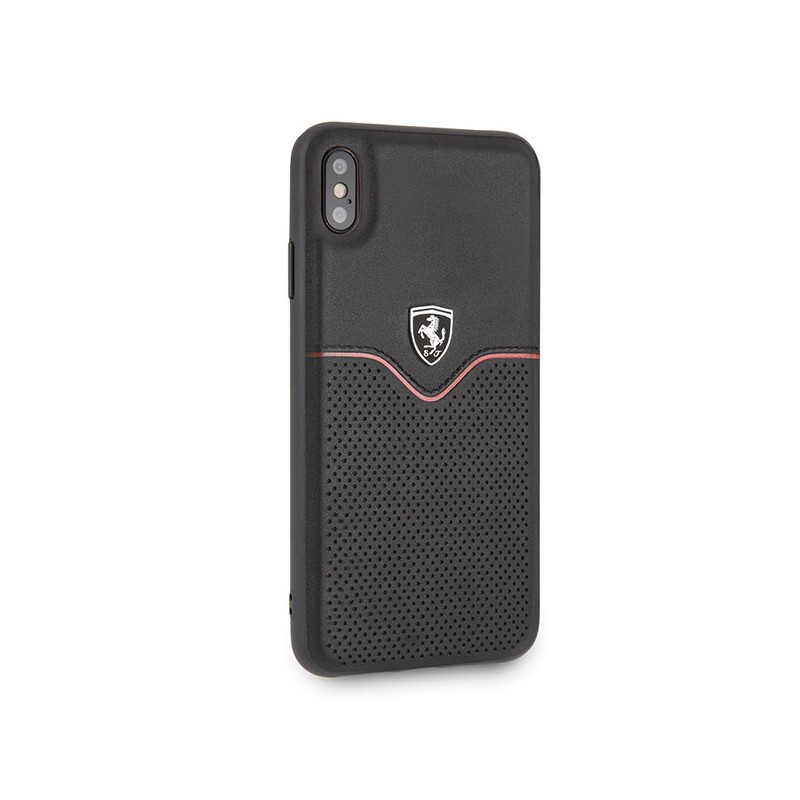 cover ferrari apple iphone xs max vera pelle nera