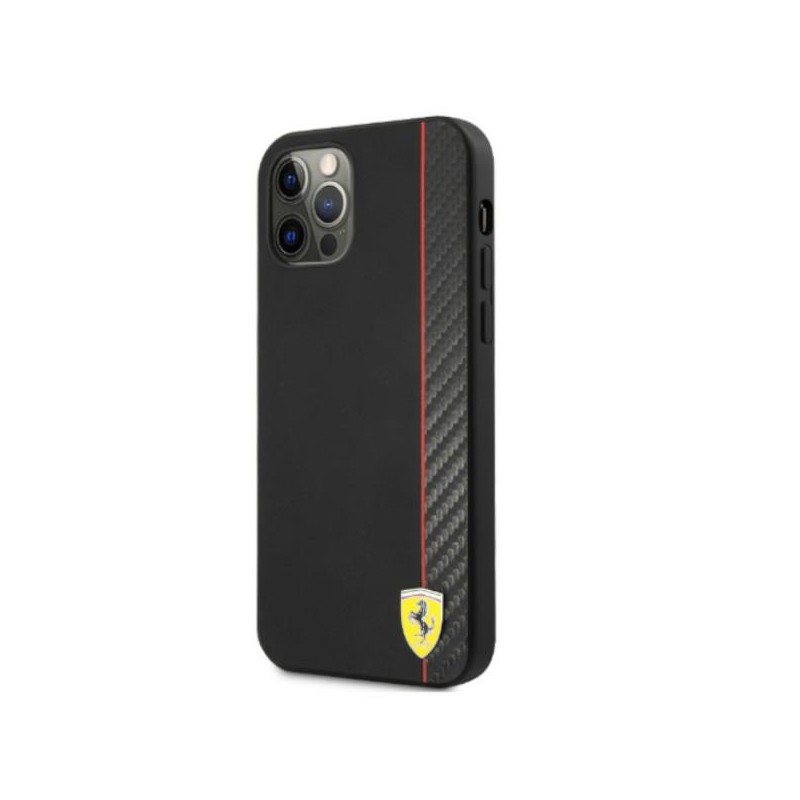 cover ferrari iphone pro max effetto carbonio nera