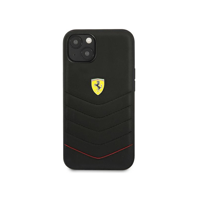 cover ferrari iphone 13 in vera pelle black