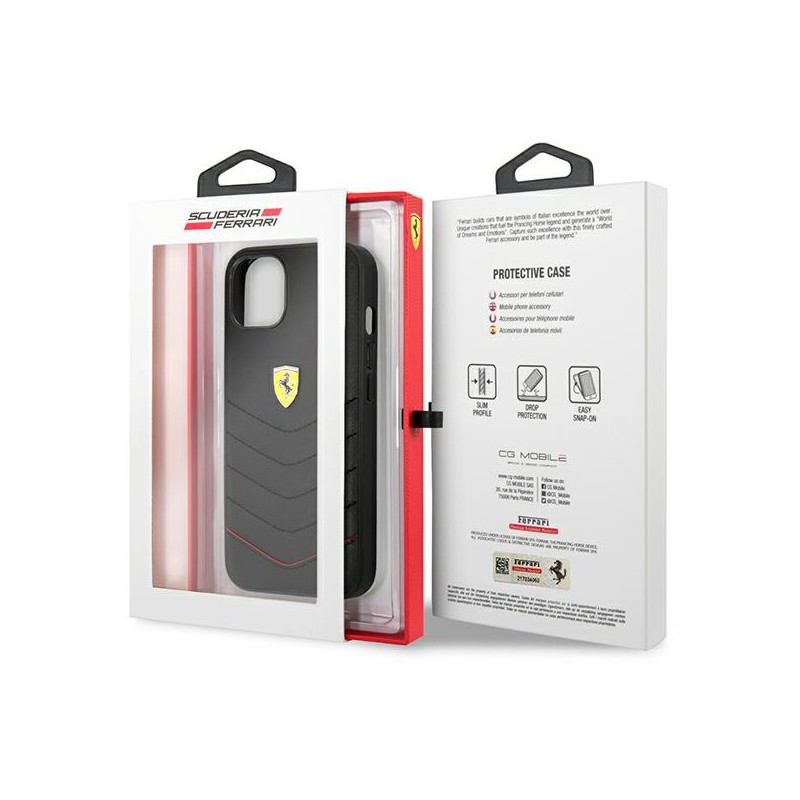 cover ferrari iphone 13 in vera pelle black