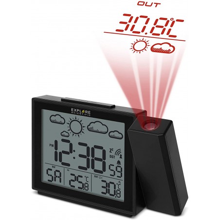 orologio a proiezione radiocontrollato previsioni del tempo e della temperatura interna e esterna