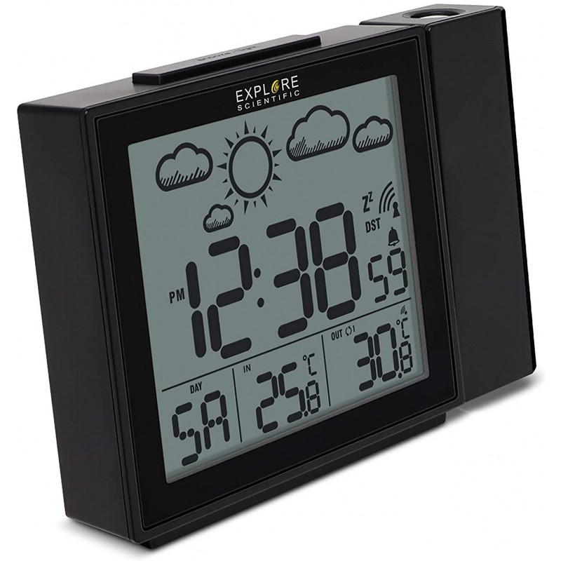 orologio a proiezione radiocontrollato previsioni del tempo e della temperatura interna e esterna