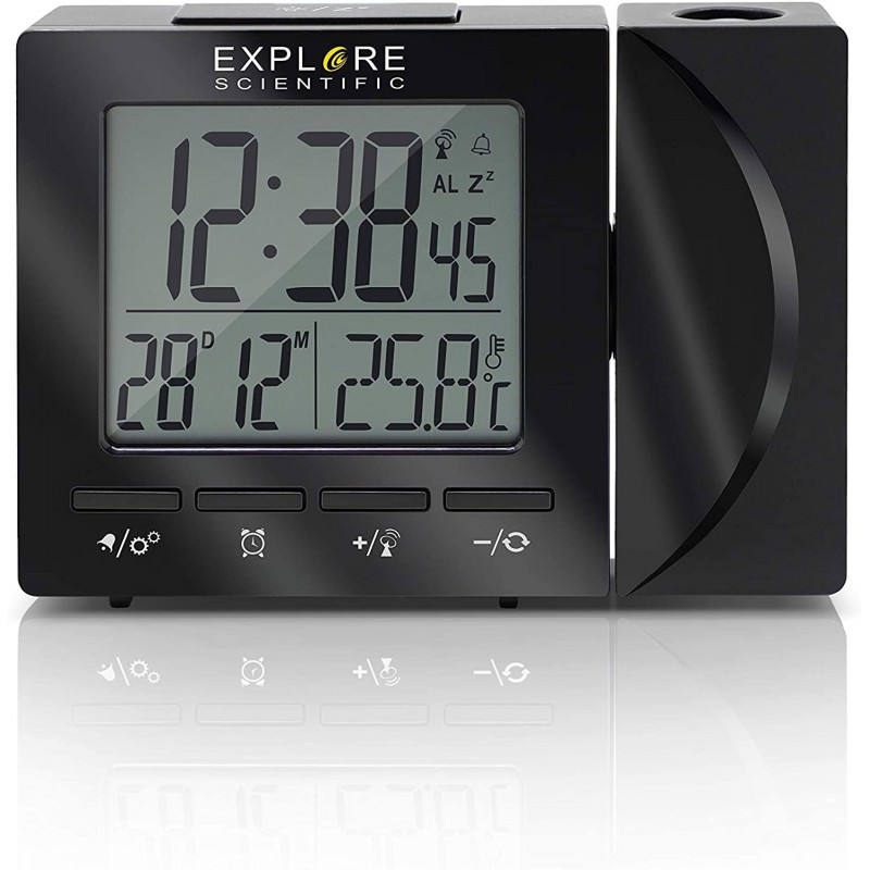 orologio a proiezione radiocontrollato nero