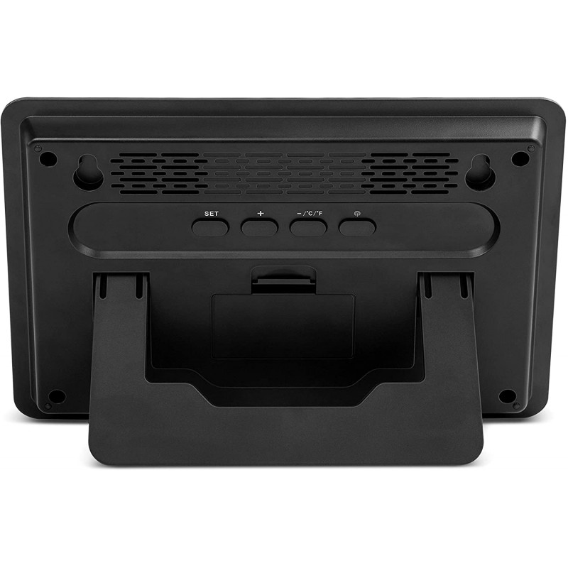 orologio da parete o appoggio radiocontrollato con 
fasi lunari 
temperatura interna e umidità.