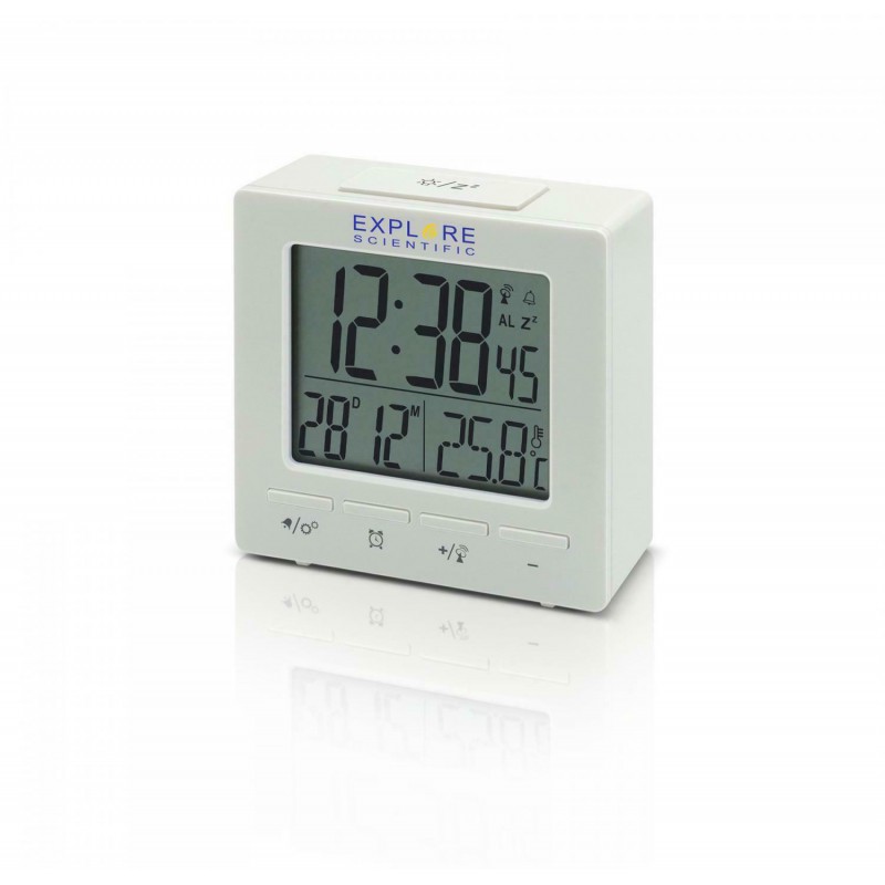 orologio radiocontrollato doppio allarme bianco