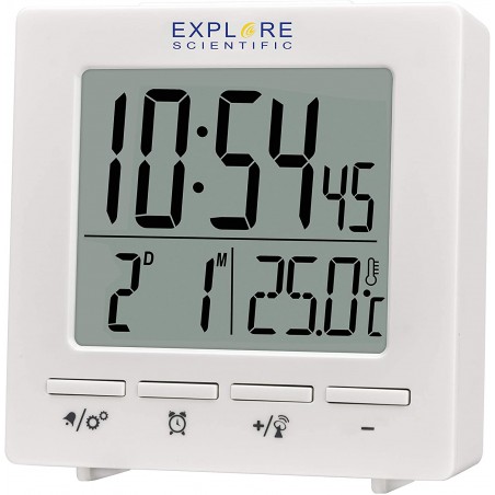 orologio radiocontrollato doppio allarme bianco