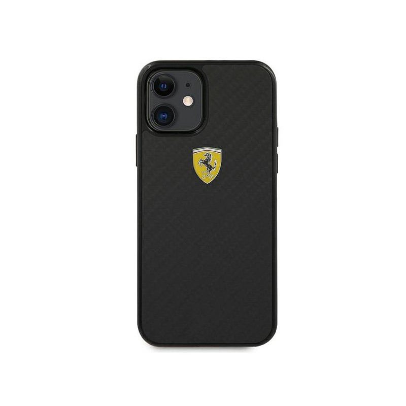 cover ferrari iphone 12 mini effetto carbonio nera