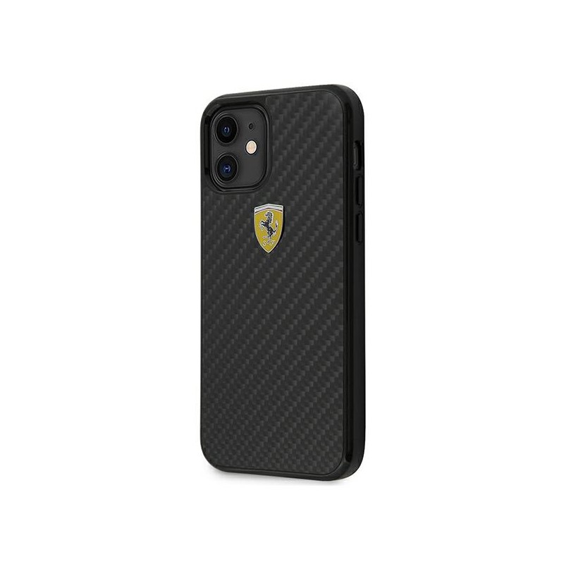 cover ferrari iphone 12 mini effetto carbonio nera