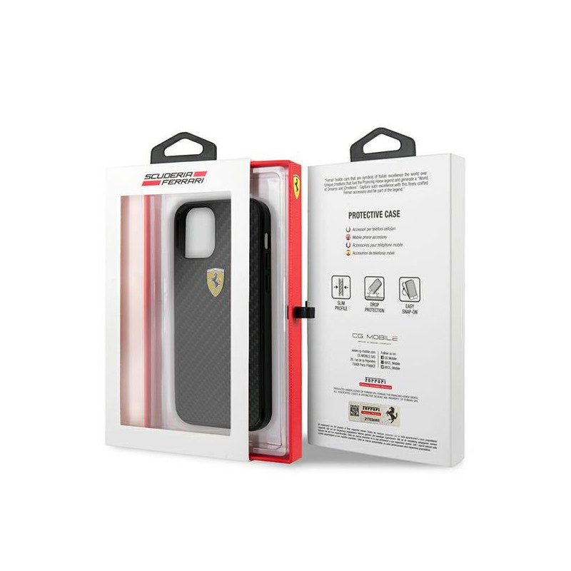 cover ferrari iphone 12 mini effetto carbonio nera