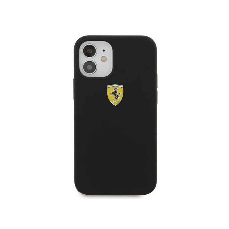 cover ferrari iphone 12 mini silicone  nera
