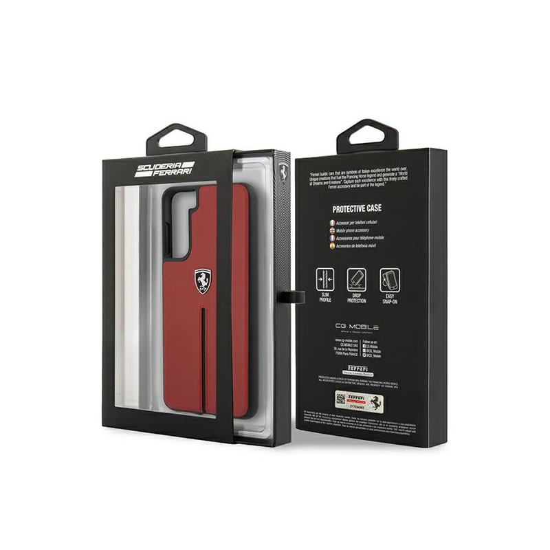 cover ferrari vera pelle rossa samsung s21 plus