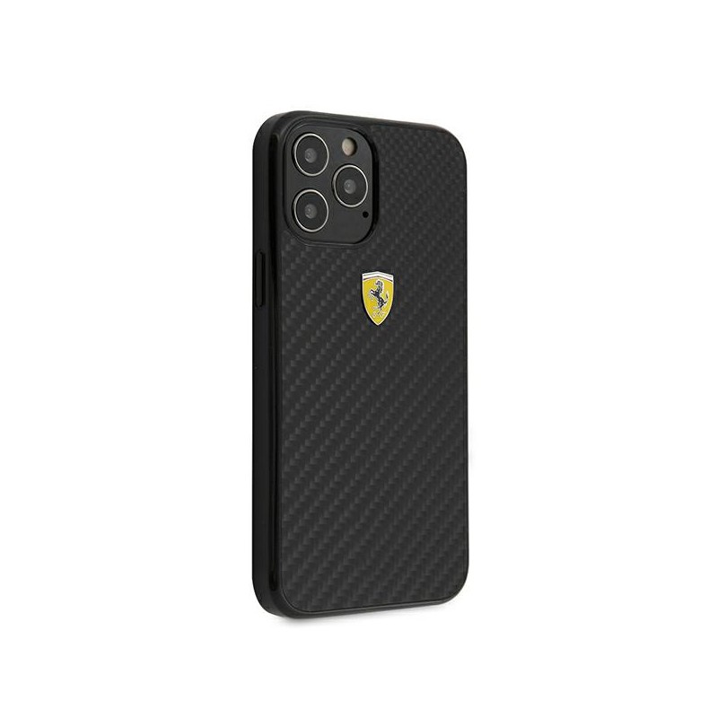cover ferrari iphone 12 pro max effetto carbonio nera