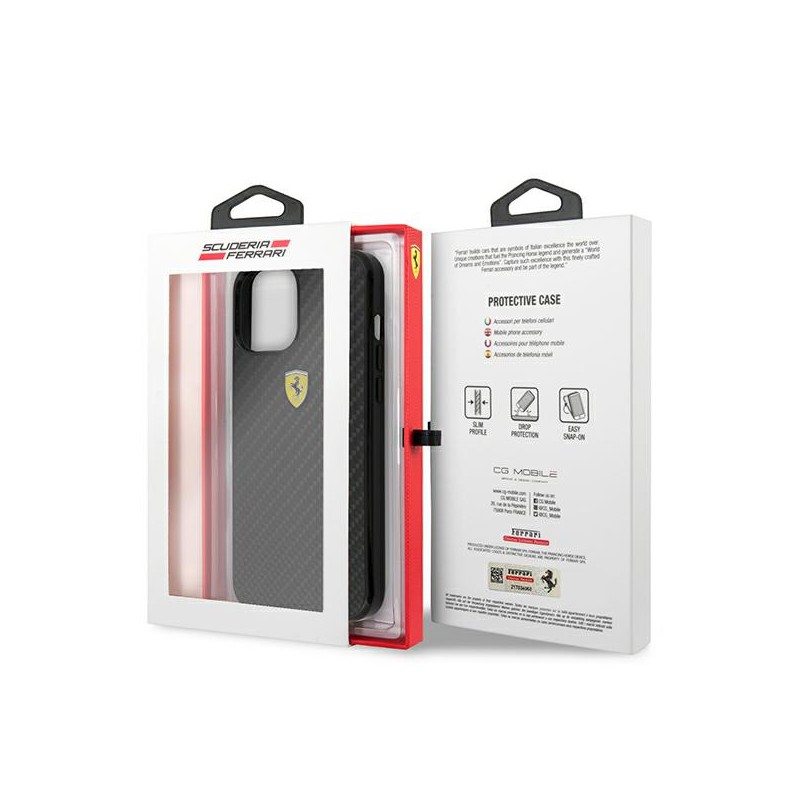 cover ferrari iphone 12 pro max effetto carbonio nera
