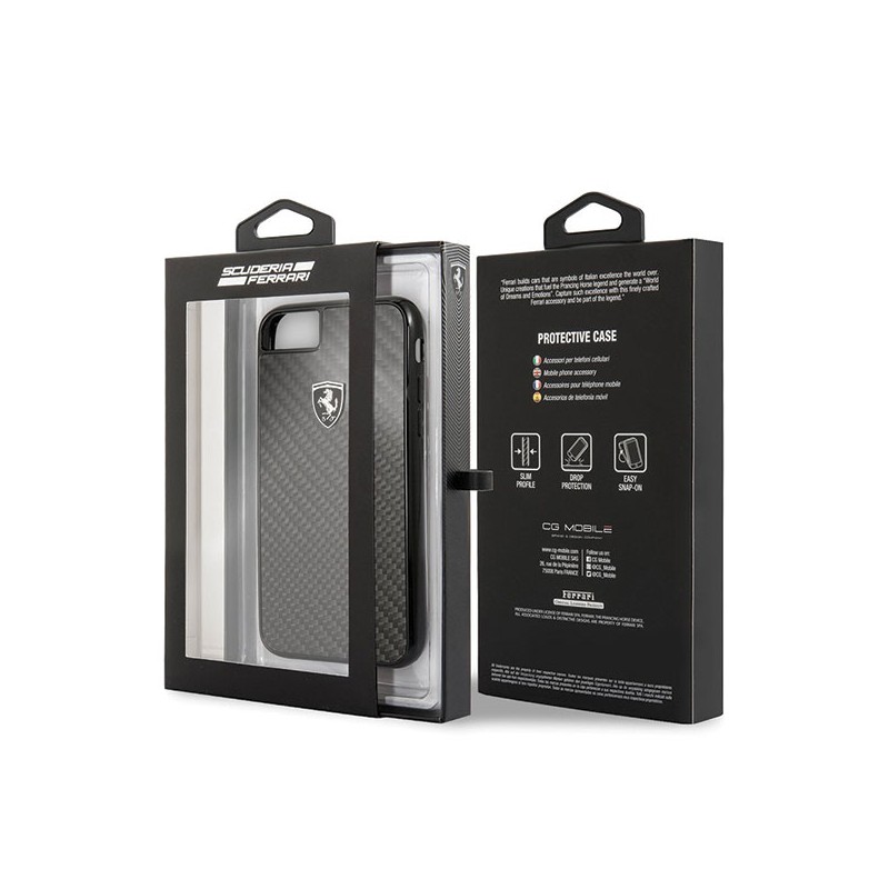 cover ferrari tipo carbonio apple iphone 6 / 6s /  7/ 8 / se ( 2020 )