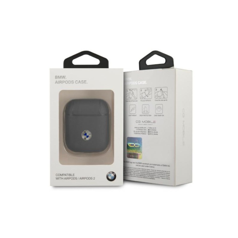 cover bmw airpods 1 / 2 rivestito in pelle nera