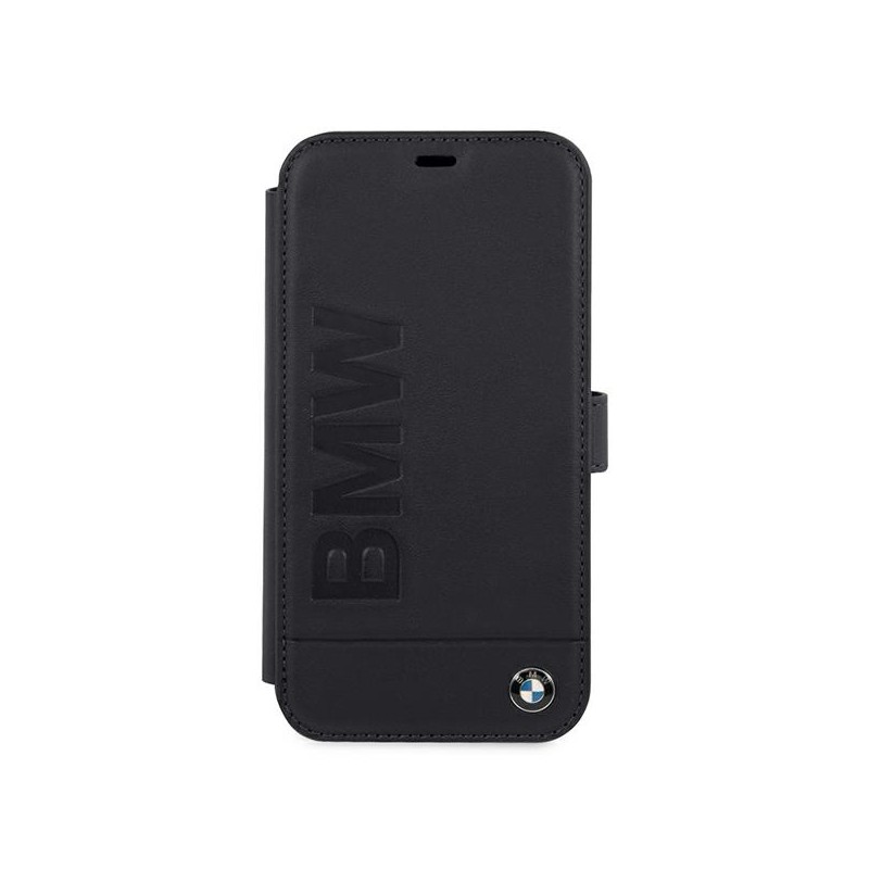 custodia a libro bmw iphone 12 mini blu vera pelle
